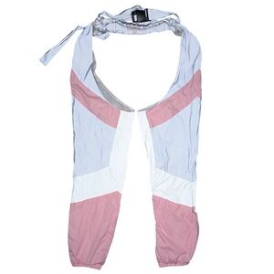 iHeartRaves Hot & Delicious Small Pink Grey White Reflective High Waisted Chaps
